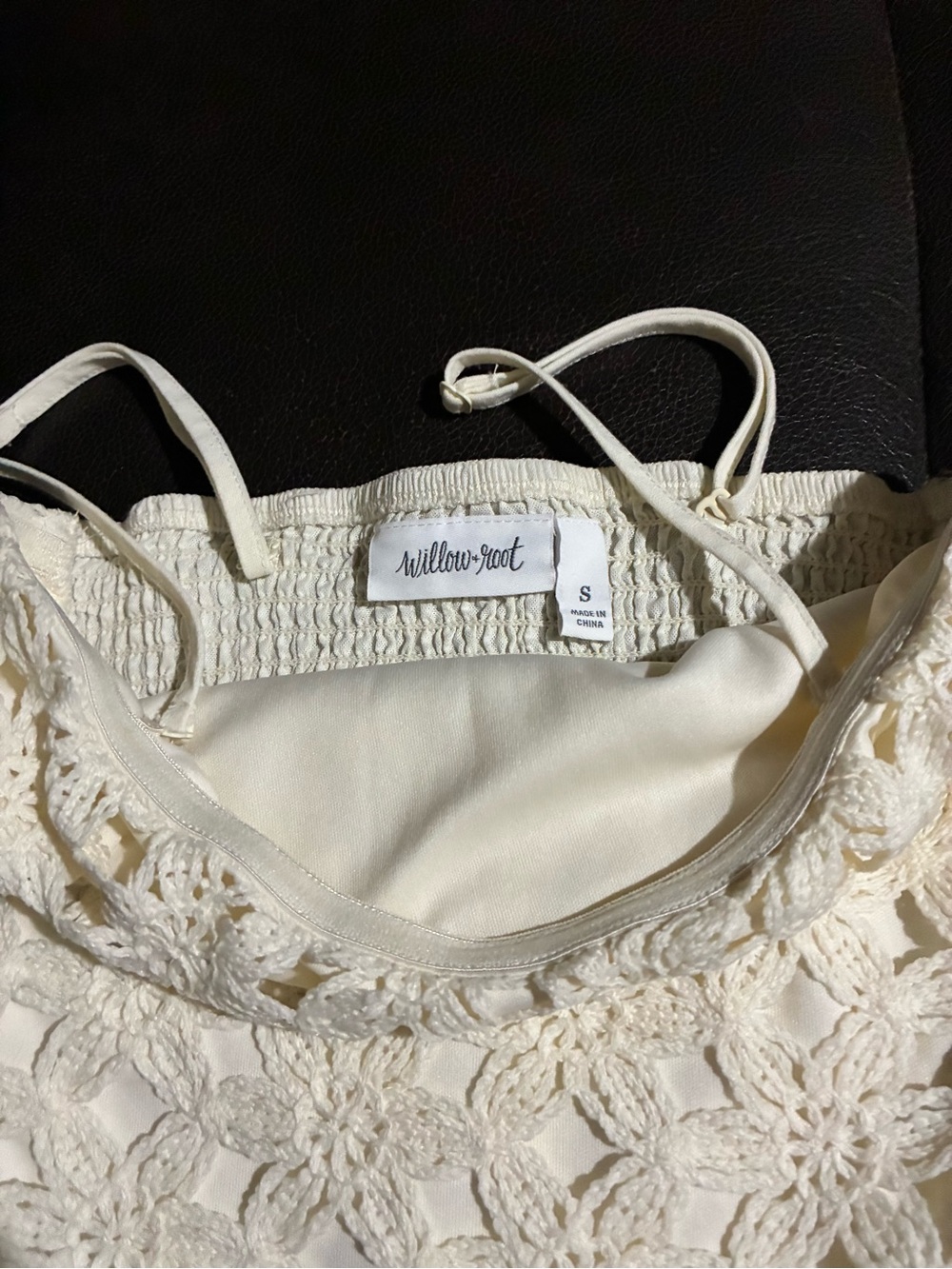 Willow & Root Crochet Bandeau Camisole in Cream - Small